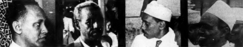 Somali political leaders in 1958: Abdullahi Issa, Aden Abdullah, Hagi Muhammad Hussein, and Aden Abdulla Osman